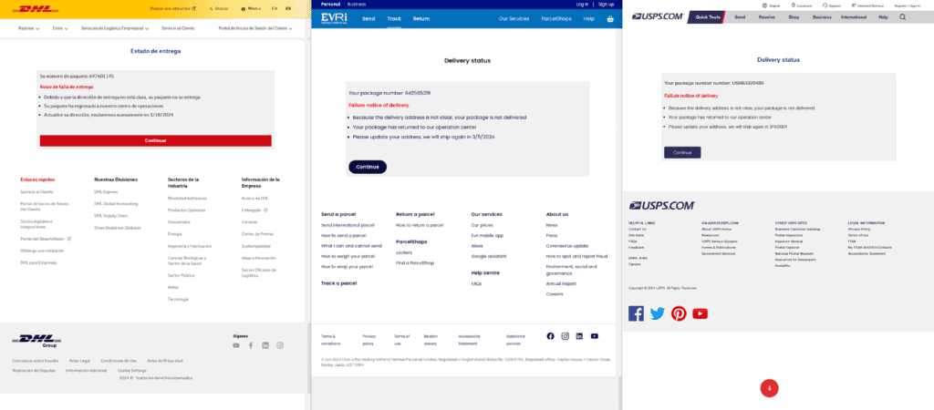 Landingpage im Darcula-Kit (Netcraft)